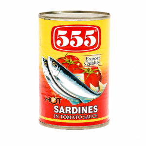 555 sardines in hot tomato sauce 155g